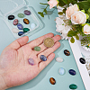 20Pcs 10 Styles Natural & Synthetic Mixed Gemstone Flat Back Cabochons G-FH0002-69-3