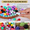 80Pcs Round Silicone Focal Beads SIL-SZ0001-24-25-3