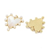 Brass Pave Natural Freshwater Shell Pendants LS-KK-U058-25G-02-2