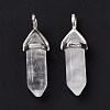 Natural Quartz Crystal Pointed Pendants G-K329-54P-3