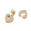 Brass Micro Pave Clear Cubic Zirconia Fold Over Clasps KK-C075-11G-2