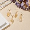 Natural Yellow Quartz Irregular Nuggets Dangle Earrings EJEW-JE05018-01-3