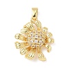 Brass Micro Pave Cubic Zirconia Pendants X-KK-D357-18G-1