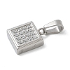 Ion Plating(IP) 304 Stainless Steel Micro Pave Cubic Zirconia Pendants STAS-Z107-02P-06-2