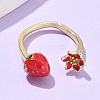 Brass with Enamel Cuff Open Rings for Women LS-RJEW-Q019-01B-G-2