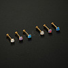 Titanium Steel & Synthetic Opal Threadless Labrets WG3C897-05-2