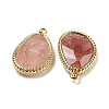 Natural Strawberry Quartz Faceted Pendants G-M431-14G-03-2