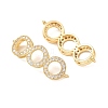 Brass Micro Pave Clear Cubic Zirconia Connector Charms CU-CBA4579-07G-A-3