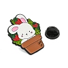 Potted Plant Black Alloy Brooches JEWB-I030-01D-3