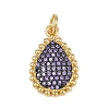 Brass Micro Pave Cubic Zirconia Pendants KK-S526-01G-3