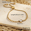 Adjustable 304 Stainless Steel Box Chain & Ball Chain Slider Bracelets WGFC0C2-05-1