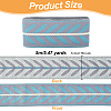 Polyester Jacquard Leaf Ribbon OCOR-WH0097-08B-2