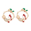 Rack Plating Alloy Enamel Pendants FIND-A040-04KCG-2