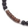 2Pcs Natural & Synthetic Mixed Gemstone Round Beads Stretch Bracelets for Men Women BJEW-JB12513-4