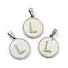 304 Stainless Steel with White Shell Pendants STAS-G268-01L-P-1