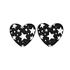 Heart Acrylic Printed Stud Earrings for Women EJEW-G418-01B-4