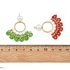304 Stainless Steel & Glass Seed Beaded Pendants PALLOY-MZ01376-3
