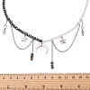 304 Stainless Steel Double Horn Star Pendant Necklaces NJEW-TA00246-4