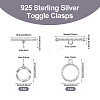 2Pcs 2 Style 925 Sterling Silver Toggle Clasps STER-TA0001-07-2