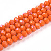 Electroplate Opaque Solid Color Glass Beads Strands EGLA-A034-P8mm-L29-1