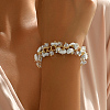 Golden Tone Iron Vintage Natural Howlite Chips Beaded Bracelets for Women's Party Travel RR3518-1-1