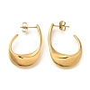 Ion Plating(IP) 304 Stainless Steel Oval Stud Earrings for Women X-EJEW-S227-60G-1