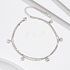 925 Sterling Silver Anklet AJEW-Z029-02P-2