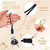 10Pcs 2 Colors Eco-Friendly Korean Waxed Polyester Cord Keychains KEYC-TA00033-4