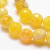 Natural Fire Crackle Agate Bead Strands G-K166-07F-10mm-17-3