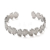 Non-Tarnish 304 Stainless Steel Leaf Cuff Bangles LS-BJEW-G694-10P-2