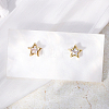 Fashionable Pentagram Brass Stud Earrings MI7430-3