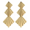 Alloy Rhombus Stud Earrings for Women EJEW-U028-02G-1