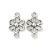 Tibetan Style Alloy Hollow Flower Connector Charms TIBE-S324-10AS-1