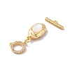 Real 18K Gold Plated Brass Micro Pave Clear Cubic Zirconia Toggle Clasps KK-M243-10G-02-4