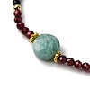 3Pcs Natural Cultured Freshwater Pearl & Black Onyx & Garnet & Amazonite Beads Stretch Bracelets Sets BJEW-JB12365-3