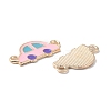 Alloy Pink Enamel Connector Charms ENAM-CJC0019-01F-2