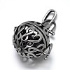 Filigree Brass Round Cage Ball Cage Pendants KK-L095-01AS-NR-1