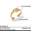 Ocean 304 Stainless Steel Rhinestone Cuff Open Rings WGF30C4-10-1
