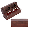 2-Slot Rectangle Black Peach Wood Couple Ring Box OBOX-WH0017-01A-1