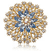Flower Alloy Rhinestone Brooches for Backpack Clothes JEWB-WH20011-02C-6