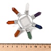 Natural Mixed Stone and Natural Quartz Crystal Pyramid & 7 Chakra Points Energy Generator DJEW-K011-A01-3