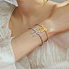 2Pcs 2 Colors 304 Stainless Steel Cuff Bangles BJEW-GO0001-20-5