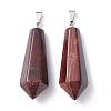 Natural Red Tiger Eye Pointed Pendants X-G-I314-02P-11-2