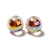 UV Plating Rainbow Iridescent Transparent Acrylic Beads OACR-A014-04-3