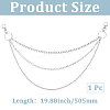 1Pc Alloy Twisted Chain 3 Layered Chain Belts for Women Men AJEW-CY0002-25P-2