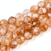 Natural Citrine(Heated) Beads Strands G-S345-8mm-18-01-1