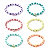 6Pcs 6 Style Handmade Polymer Clay Heishi Surfer Stretch Bracelets Set BJEW-TA00204-1