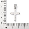 304 Stainless Steel Cubic Zirconia Pendants STAS-C102-01C-P-3