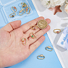 12Pcs Brass Micro Pave Cubic Zirconia Screw Carabiner Lock Charms ZIRC-HS0001-16-3