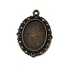 Tibetan Style Alloy Pendant Cabochon Settings X-TIBE-T003-09AB-NR-1